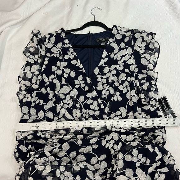 Jessica Howard Blue‎ White Floral Chiffon Knee Length Dress - Picture 6 of 10